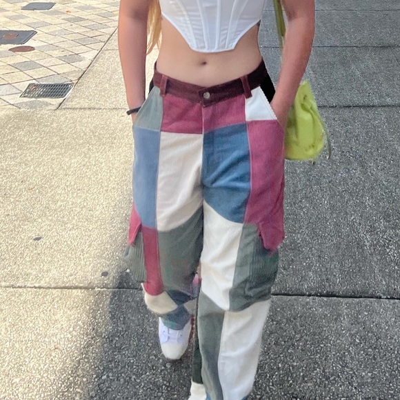 Patchwork vintage handmade pants cargo - Picture 3 of 4